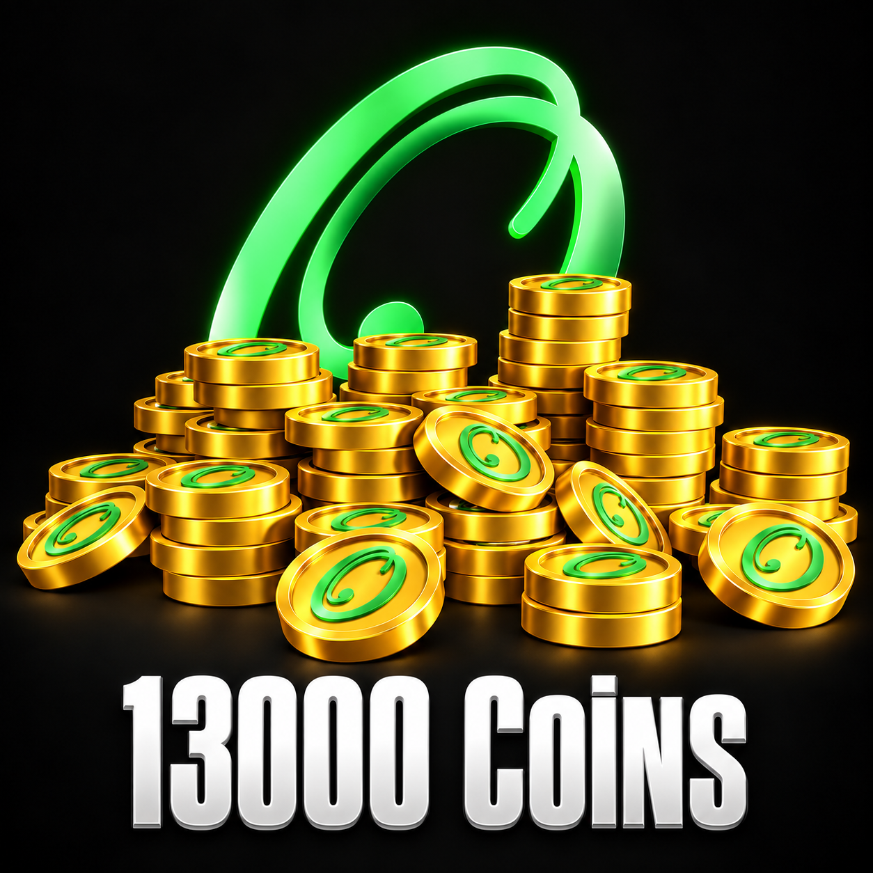 13000 Coins ONEGF, pièces dorées avec le logo O vert